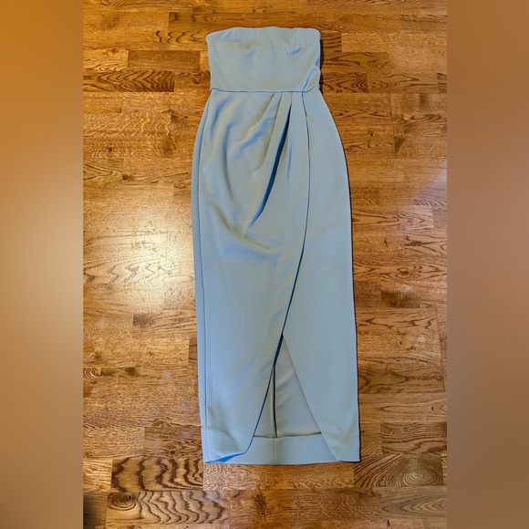 🎉HP🎉WAYF The Angelique Strapless Tulip Gown Sage Green Size XXS - Picture 2 of 16